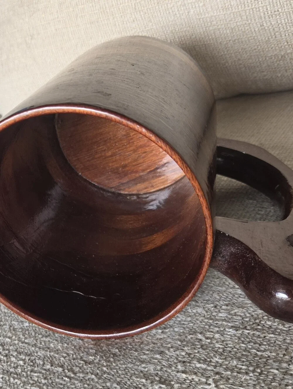 Vintage Wondrous Works in Wood Handmade Wooden Tankard Mug Stave Beer Stein